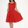 Red Black Polka Dot Swing Dress -ModCloth 23640 Red Black Polka Dot Swing Dress 5