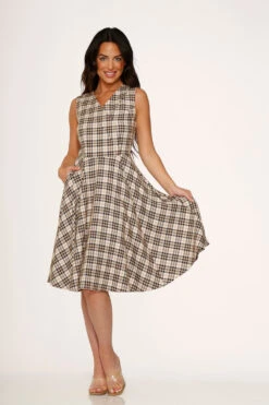 Yellow Plaid Swing Dress -ModCloth 24290 Yellow Plaid Dress 4