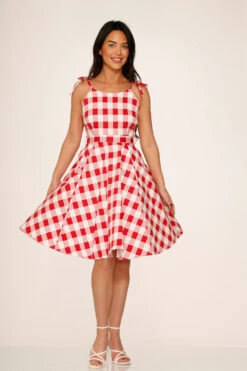 Red & White Picnic Swing Dress -ModCloth 24360 Picnic Swing Dress White Red 10