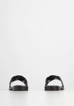 Chelsea Crew Black Woven Leather Chain-Link Slide Sandal – Vintage Inspired Flat 9 Chelsea Crew Black Woven Leather Chain-Link Slide Sandal – Vintage Inspired Flat -ModCloth 27d98389b8762740d6034ced8cadefcb