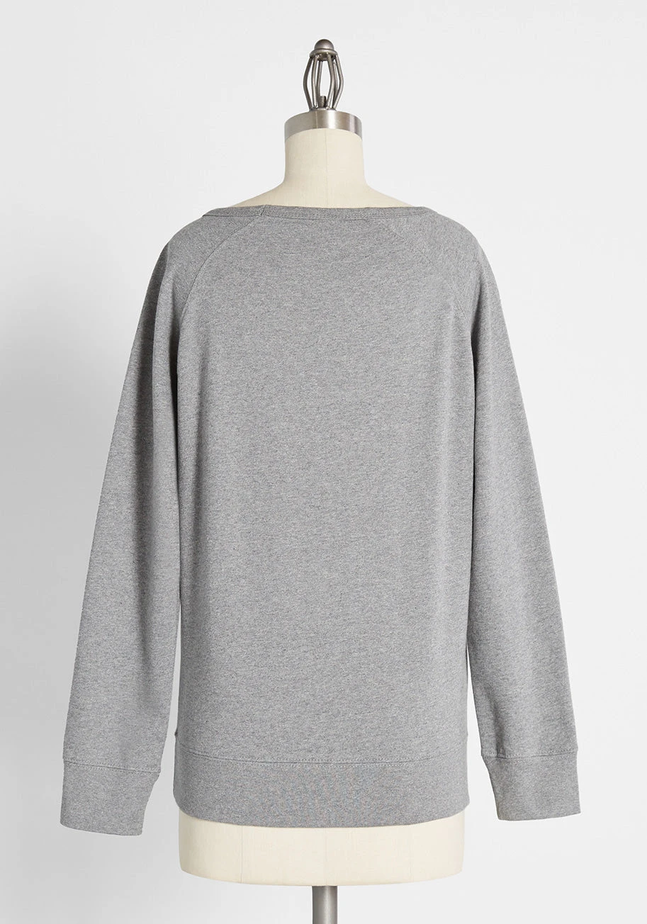 Christmas Confidential Santa Graphic Sweatshirt – Heather Grey Scoop Neck Holiday Pullover 5 Christmas Confidential Santa Graphic Sweatshirt – Heather Grey Scoop Neck Holiday Pullover - Image 3