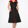 Black Red Trim Swing Dress 1 Black Red Trim Swing Dress -ModCloth 3310BlackRedTrimDress 1