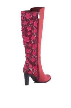 Geller Black Leather Floral Lace Back Tall Boots – 3-Inch Heel Chic Zip-Up Footwear -ModCloth 4 b6a5b71e e025 4253 9e76 be398c216492