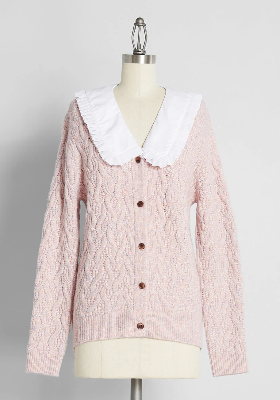 Pursuing What's Precious Collared Cable Knit Cardigan 3 Pursuing What's Precious Collared Cable Knit Cardigan