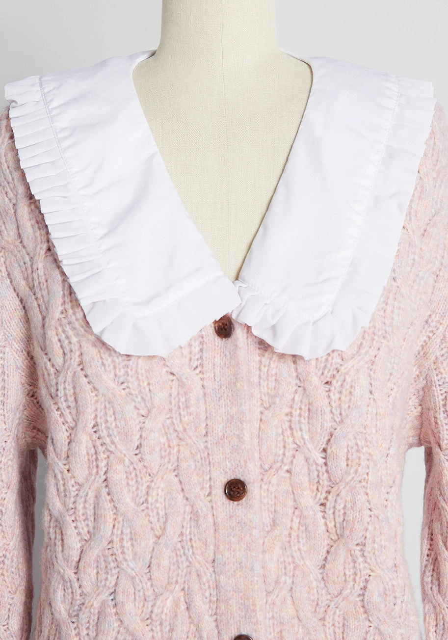 Pursuing What's Precious Collared Cable Knit Cardigan 5 Pursuing What's Precious Collared Cable Knit Cardigan - Image 3