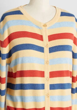 Circus Peachy Cream Retro Striped Cardigan – Multi-Color Knit Button-Up Sweater -ModCloth 59f0fd545d5b24ce05116edd3ae2fd97