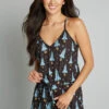 ModCloth Exclusive Easy Does It Black Rocket Ship Celestial Sleep Romper - V-Neck Strappy Loungewear -ModCloth 60167c3d4e06da2b3564689e11cf8d80