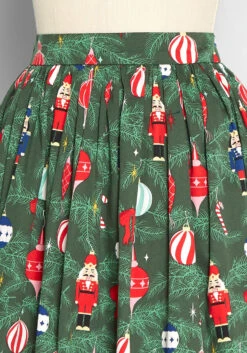 Collectif Wonders Of Winter Forest Green Christmas Print High-Waisted Swing Skirt -ModCloth 7f9a6c7532d646ccedd276093a655607