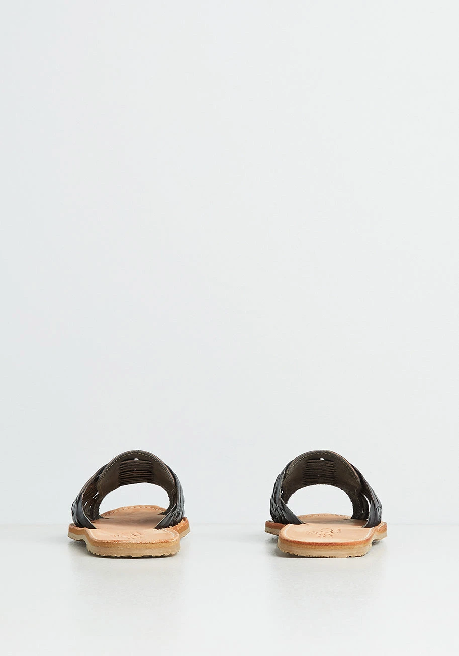 Sbicca Haute For Huaraches Black Woven Leather Slide Sandals – Boho Chic Flat Sandals 6 Sbicca Haute For Huaraches Black Woven Leather Slide Sandals – Boho Chic Flat Sandals - Image 4