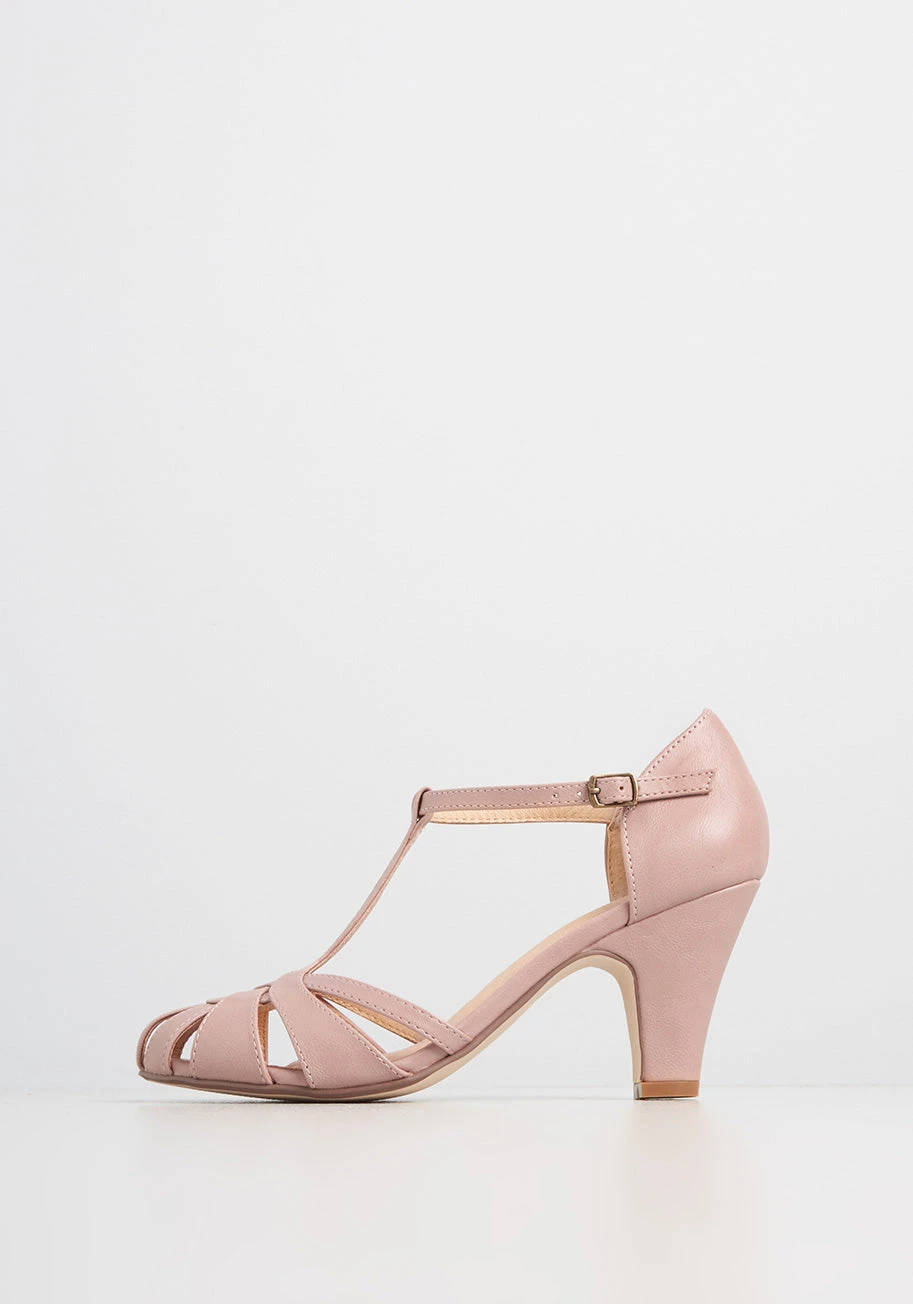 Chelsea Crew Deep Mauve T-Strap Heel - Vintage Cutout 3-Inch Pumps 4 Chelsea Crew Deep Mauve T-Strap Heel - Vintage Cutout 3-Inch Pumps - Image 2