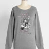 Strike Out Toxic Masculinity Grey Graphic Scoop Neck Sweatshirt - Vintage Bowling Illustration