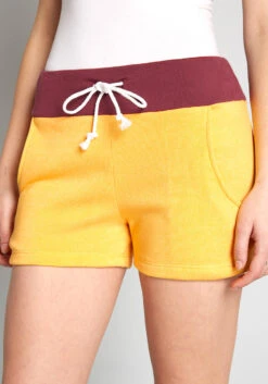 ModCloth X CAMP Collection Yellow and Burgundy Colorblock Drawstring Shorts 12 ModCloth X CAMP Collection Yellow and Burgundy Colorblock Drawstring Shorts -ModCloth 9ab6676ffae29c850c2cd22257728141