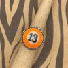 Billiard Ball #13 Orange Stripe Sterling Silver Ring – Handmade Adjustable Statement Jewelry -ModCloth BB1332RNG ORANGE 1