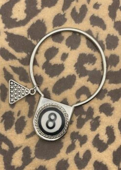 Billiard 8-Ball Round Jumbo Pin Keychain