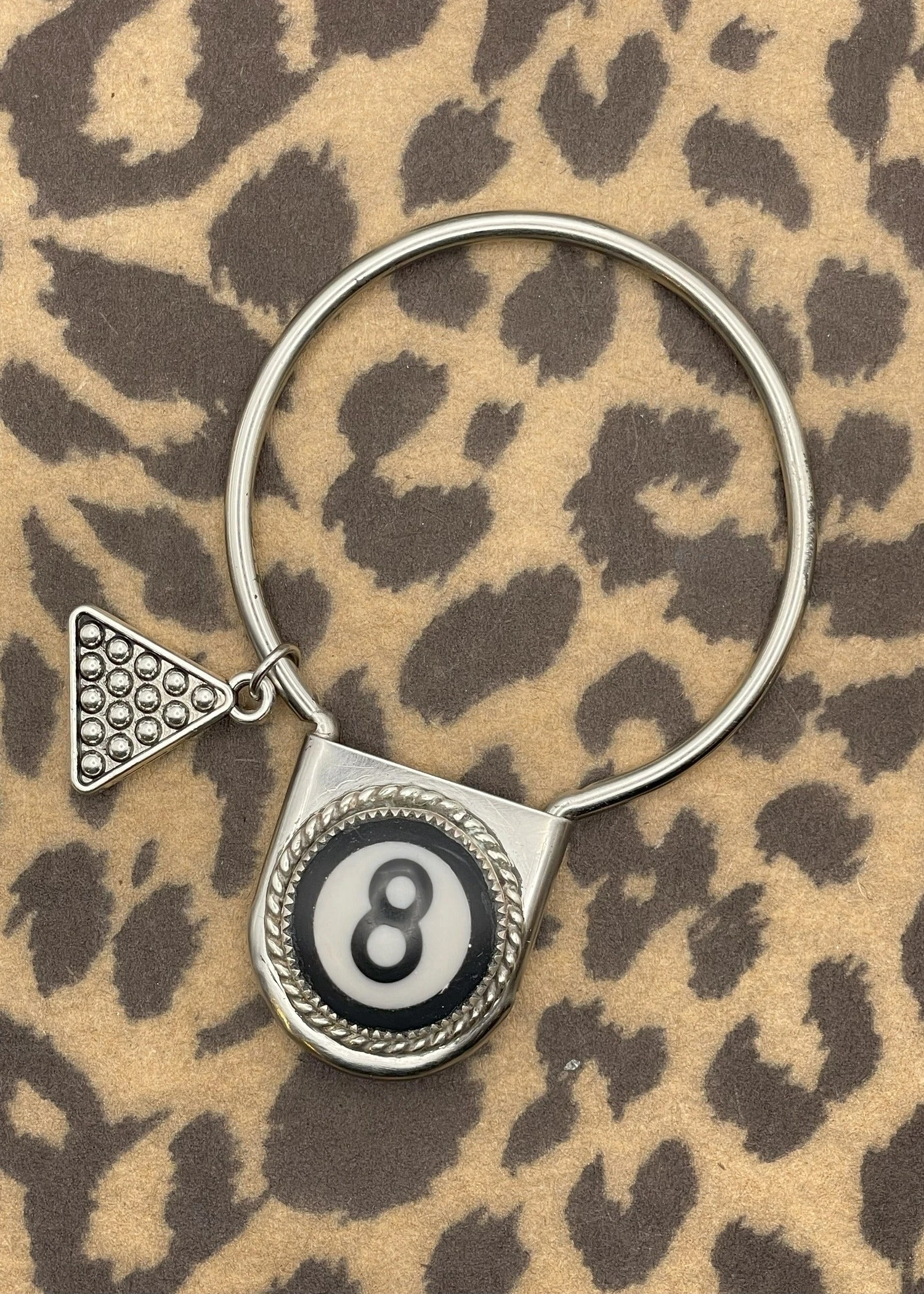 Brigitte Bogart Sterling Silver Billiard 8-Ball Jumbo Pin Keychain - Handmade Retro Statement Accessory 3 Brigitte Bogart Sterling Silver Billiard 8-Ball Jumbo Pin Keychain - Handmade Retro Statement Accessory