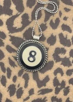 Billiard 8-Ball Black Pendant Necklace