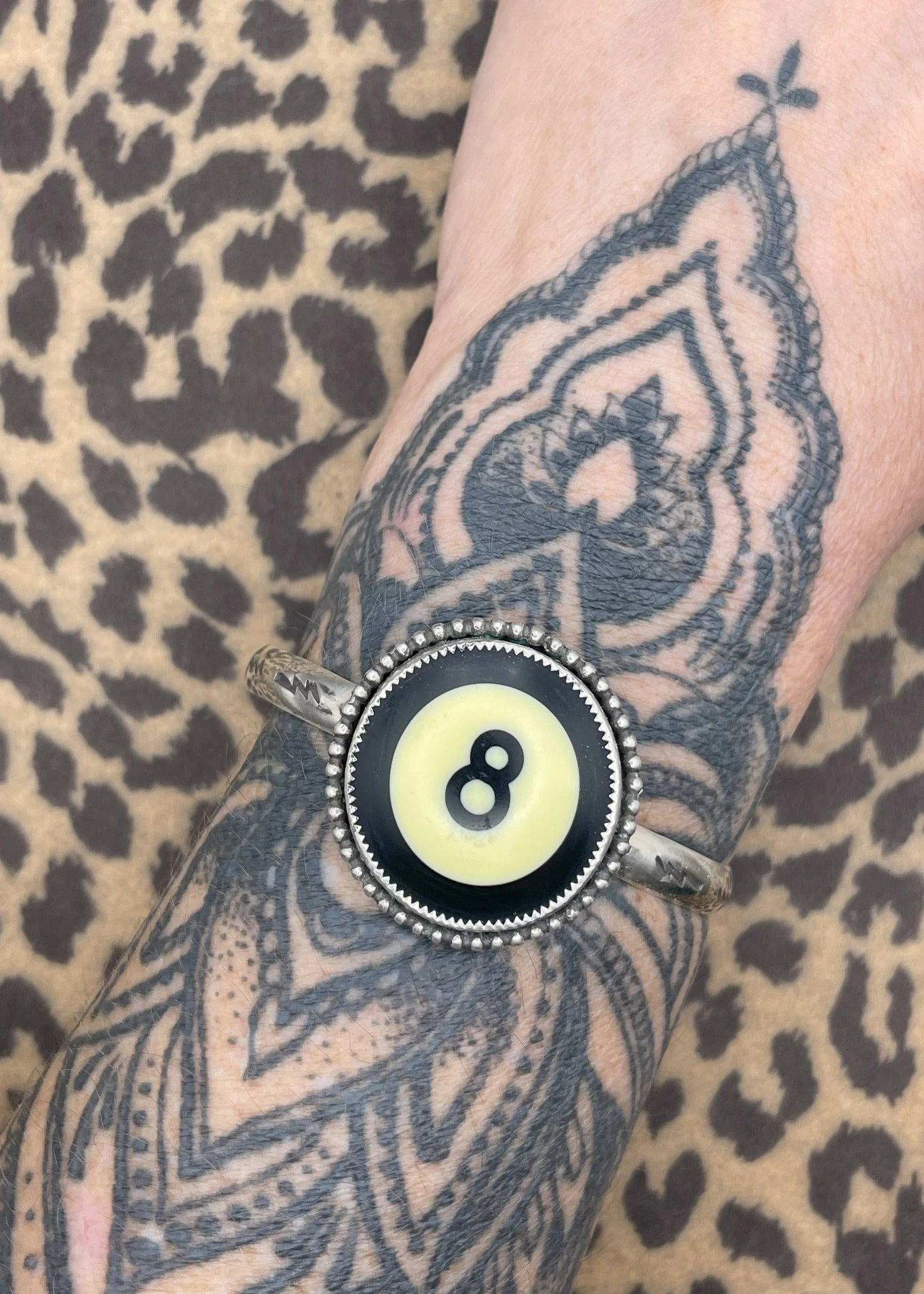 Billiard 8-Ball Black Cuff Bracelet 4 Billiard 8-Ball Black Cuff Bracelet - Image 2