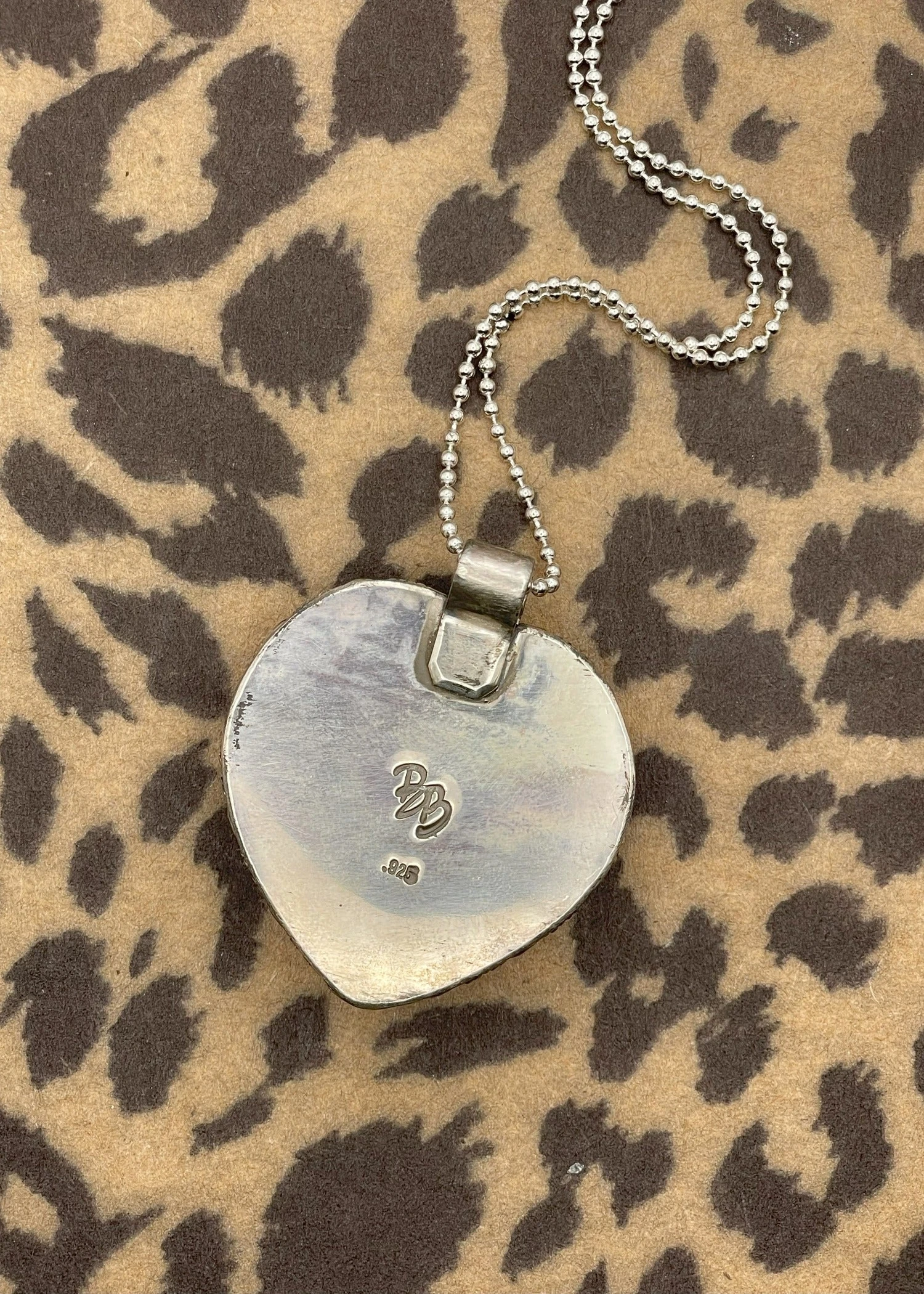 Bog-Art-Studio Pink Heart Billiard 8-Ball Pendant - Sterling Silver Scalloped Bezel Necklace 4 Bog-Art-Studio Pink Heart Billiard 8-Ball Pendant - Sterling Silver Scalloped Bezel Necklace - Image 2