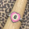 Billiard 8-Ball Pink Heart Cuff Bracelet 2 Billiard 8-Ball Pink Heart Cuff Bracelet -ModCloth BBPNK843CFF PINK 1