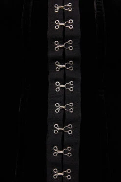 Black Friday Vampiric Black Velvet Formal Dress – Gothic Corset-Style Ruffled Midi Dress -ModCloth BGFW061 001 5