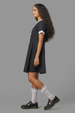 Black Friday Sourpuss Retro Collar Skater Mini Dress – Black Stretch Cotton -ModCloth BGFW111 467 3