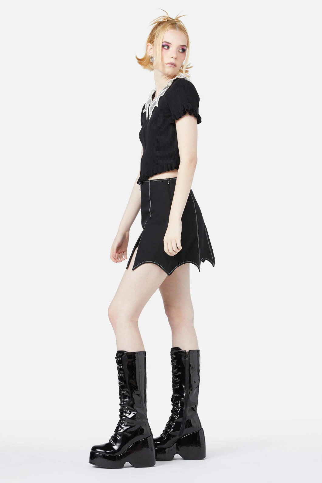 Black Friday Elm Black Cardigan – Removable Spiderweb Crochet Collar Zip-Up Top 5 Black Friday Elm Black Cardigan – Removable Spiderweb Crochet Collar Zip-Up Top - Image 3