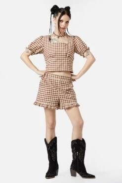 Saloon Gingham Shorts -ModCloth BGFZ010 471 11