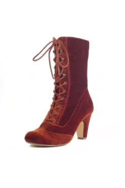 Chelsea Crew Claire Black Velvet Victorian Lace-Up Booties – 3-Inch Block Heel Side Zipper Boots -ModCloth BH CLAIRE RUSTVELV 3 1 afba31d6 36a2 4eb0 902f b0a369747774