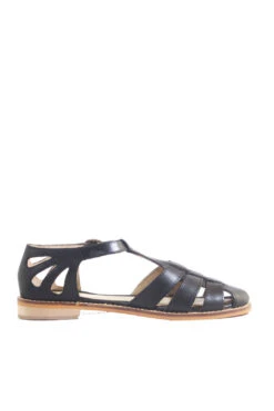 Chelsea Crew Carina White Leather T-Strap Fisherman Flats - Cage Toe Low Heel 25 Chelsea Crew Carina White Leather T-Strap Fisherman Flats - Cage Toe Low Heel -ModCloth CARINA BLACK 1 1