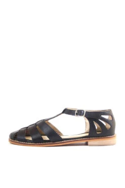 Chelsea Crew Carina White Leather T-Strap Fisherman Flats - Cage Toe Low Heel 24 Chelsea Crew Carina White Leather T-Strap Fisherman Flats - Cage Toe Low Heel -ModCloth CARINA BLACK 3 1