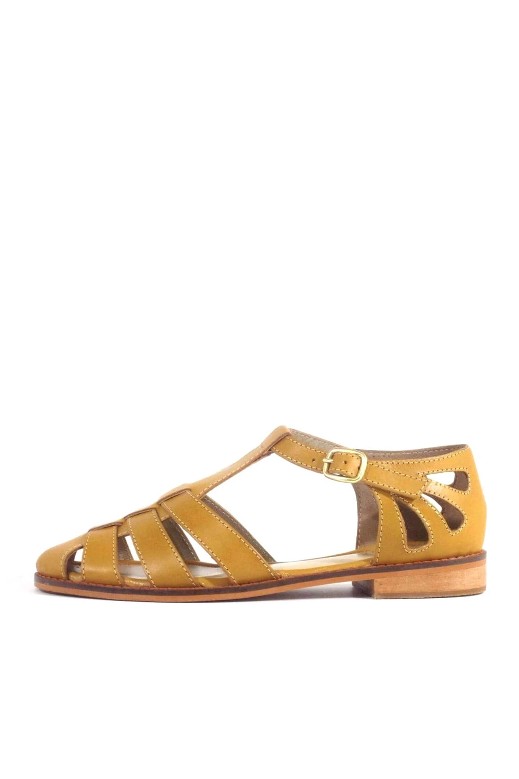 Chelsea Crew Carina White Leather T-Strap Fisherman Flats - Cage Toe Low Heel 9 Chelsea Crew Carina White Leather T-Strap Fisherman Flats - Cage Toe Low Heel - Image 7