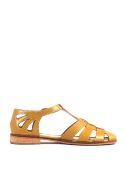 Chelsea Crew Carina White Leather T-Strap Fisherman Flats - Cage Toe Low Heel 23 Chelsea Crew Carina White Leather T-Strap Fisherman Flats - Cage Toe Low Heel -ModCloth CARINA PU CHELSEACREW MUSTARD 04