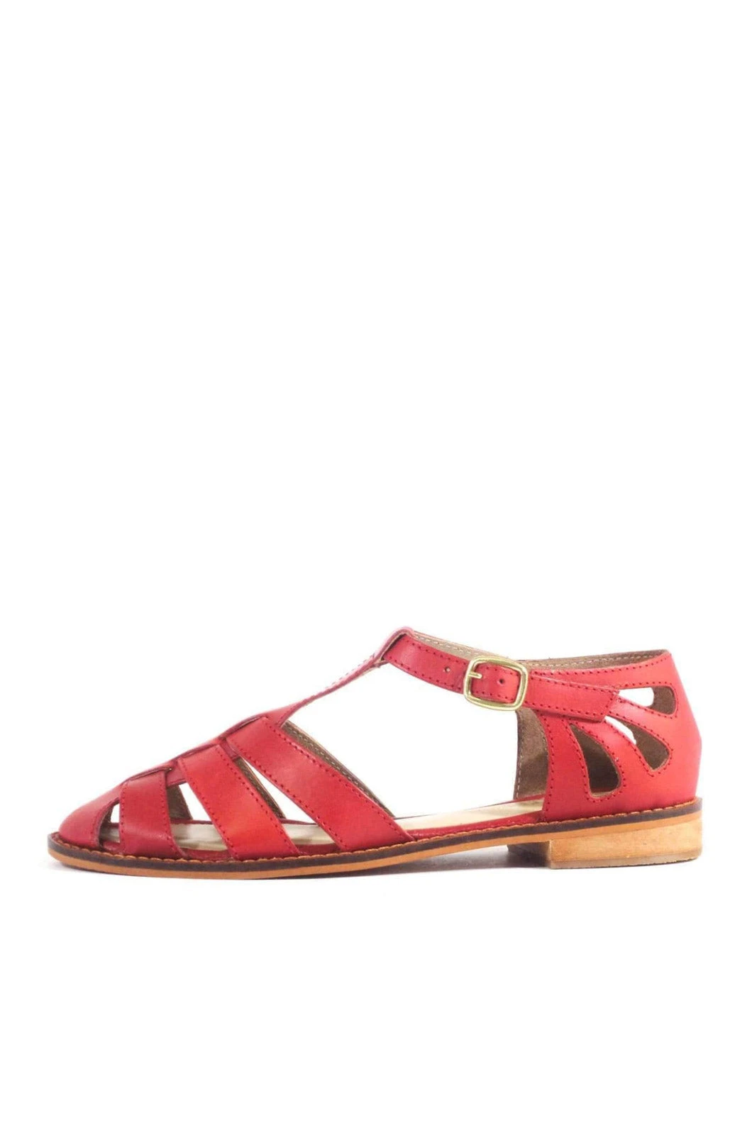 Chelsea Crew Carina White Leather T-Strap Fisherman Flats - Cage Toe Low Heel 5 Chelsea Crew Carina White Leather T-Strap Fisherman Flats - Cage Toe Low Heel - Image 3