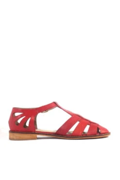 Chelsea Crew Carina White Leather T-Strap Fisherman Flats - Cage Toe Low Heel 18 Chelsea Crew Carina White Leather T-Strap Fisherman Flats - Cage Toe Low Heel -ModCloth CARINA PU CHELSEACREW RED 04