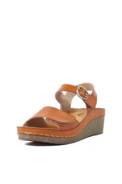 Debbie Tan Leather Wedged Sandals – Comfortable Buckle Platform with Velcro Closure -ModCloth DEBBIE TAN 1 1 1bb39299 ceac 4da2 be4b 55ca0228915a