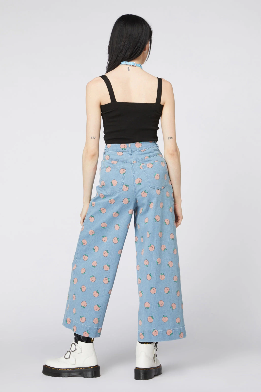 Denim Peach All-Over Print – Fruit Graphic Wide Leg Jeans 4 Denim Peach All-Over Print – Fruit Graphic Wide Leg Jeans - Image 2