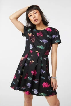 Deep Sea Pleated Dress -ModCloth DGFV007405 001 4