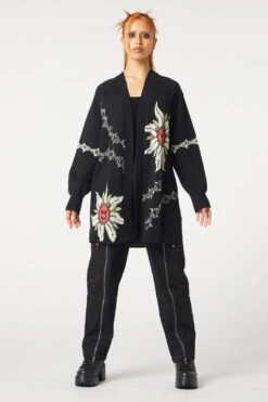 Golden Retriever 'All In The Golden' Black Oversized Cardigan - Cotton Raglan Knit -ModCloth DGFV315 001 3
