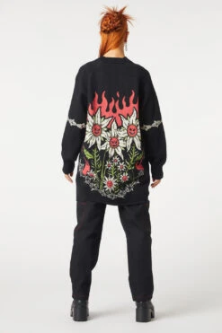 Golden Retriever 'All In The Golden' Black Oversized Cardigan - Cotton Raglan Knit -ModCloth DGFV315 001 4