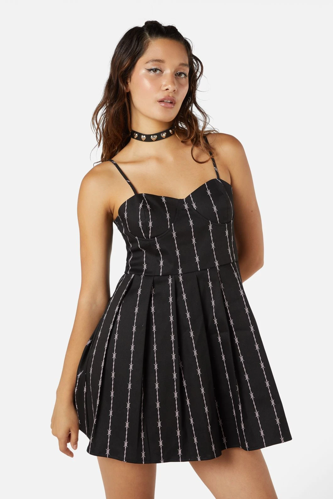 Barb Wire Bustier Pleated Dress 3 Barb Wire Bustier Pleated Dress