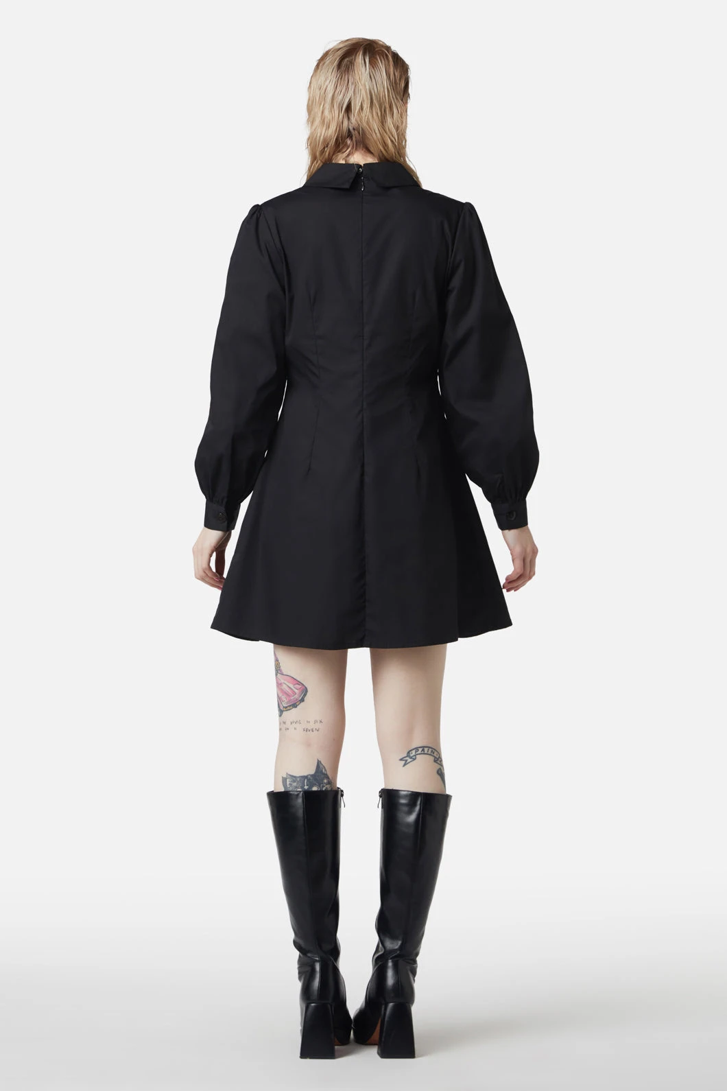 Dangerfield Ammabelles Contrast Collar Dress – Heart Button Vintage Mini Dress 6 Dangerfield Ammabelles Contrast Collar Dress – Heart Button Vintage Mini Dress - Image 4