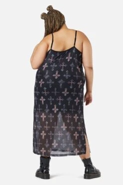 Dangerfield Hope Had Died Black Mesh Dress – Gothic Crucifix Print Midi 9 Dangerfield Hope Had Died Black Mesh Dress – Gothic Crucifix Print Midi -ModCloth DGFW335 001 3