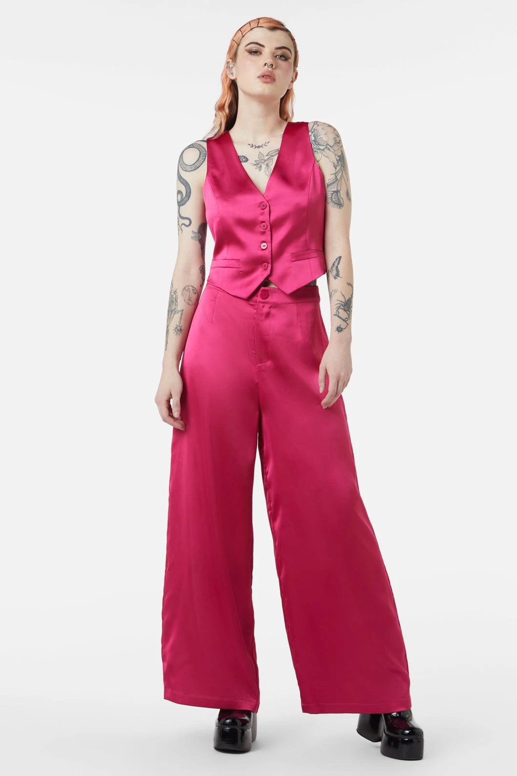 Dangerfield Black Satin Call Me Pant - Sleek Straight-Leg Elegant Trousers 9 Dangerfield Black Satin Call Me Pant - Sleek Straight-Leg Elegant Trousers - Image 7