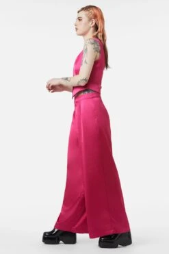 Dangerfield Black Satin Call Me Pant - Sleek Straight-Leg Elegant Trousers 18 Dangerfield Black Satin Call Me Pant - Sleek Straight-Leg Elegant Trousers -ModCloth DGFW370 449 3