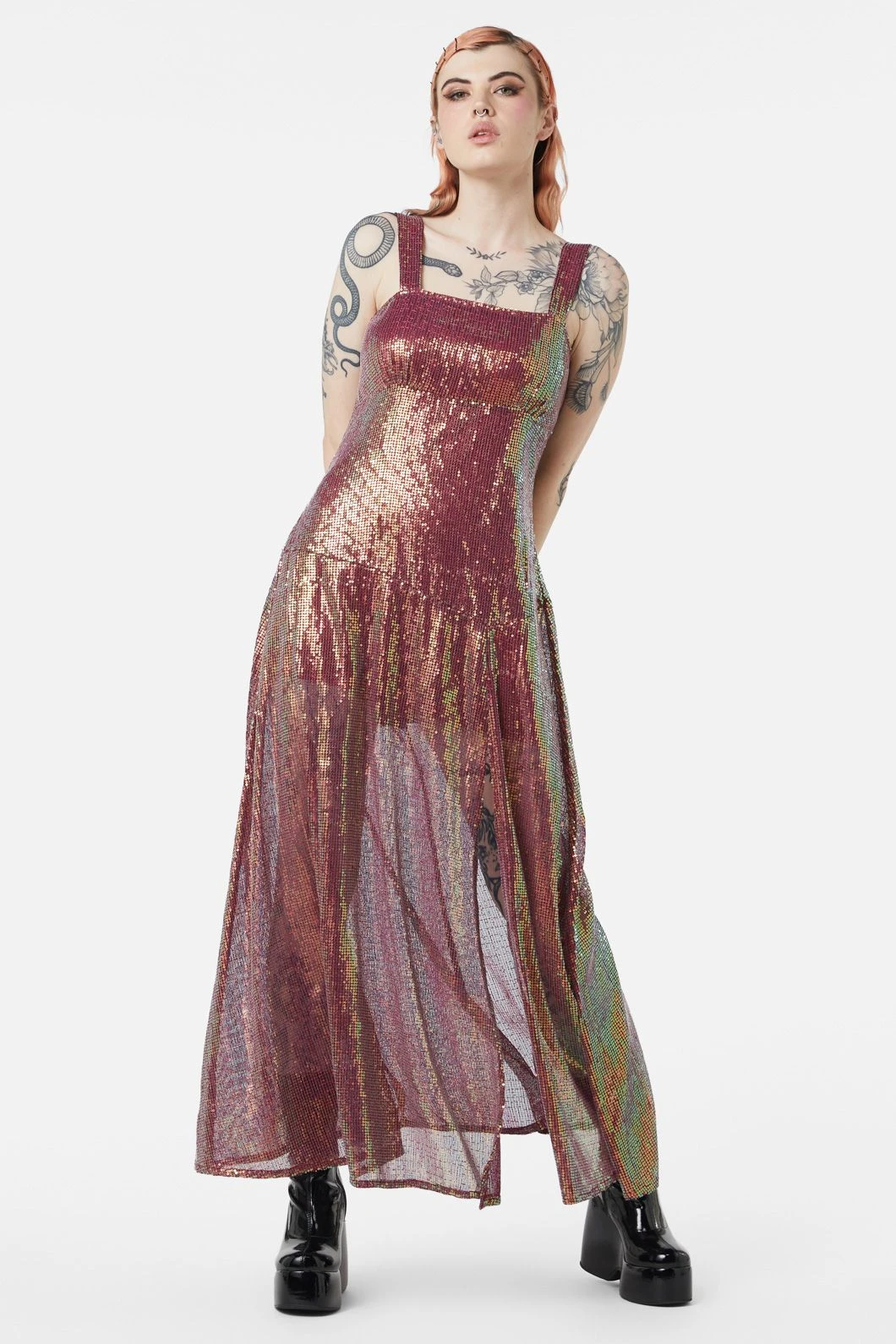 Dangerfield Gloria Raspberry Sequin Midi Dress – Sparkle Side Slit Evening Dress 3 Dangerfield Gloria Raspberry Sequin Midi Dress – Sparkle Side Slit Evening Dress