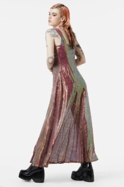 Dangerfield Gloria Raspberry Sequin Midi Dress – Sparkle Side Slit Evening Dress 15 Dangerfield Gloria Raspberry Sequin Midi Dress – Sparkle Side Slit Evening Dress -ModCloth DGFW387 449 4