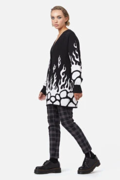 Dangerfield Dark Tarot Intarsia Longline Cardigan - Black 100% Cotton Knit -ModCloth DGFX131 001 3
