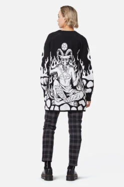 Dangerfield Dark Tarot Intarsia Longline Cardigan - Black 100% Cotton Knit -ModCloth DGFX131 001 5