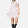Cherub Face Pink Graphic Print - Fit & Flare Mini Dress with T-Shirt Sleeves 2 Cherub Face Pink Graphic Print - Fit & Flare Mini Dress with T-Shirt Sleeves -ModCloth DGFX232 007 1