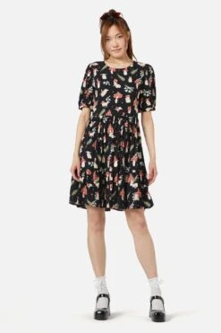 Harmony Multi-Color Floral Print V-Neck Button-Down Fit & Flare Dress 19 Harmony Multi-Color Floral Print V-Neck Button-Down Fit & Flare Dress -ModCloth DGFY243 001 1